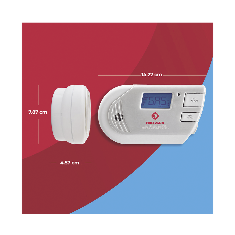 Detector Combo de Combinación de Gases Explosivos: Metano (GN), Propano (LP) y Monóxido de Carbono (CO), Con Pantalla Digital Retroiluminada, 120 Vca y Batería de Respaldo - Image 7