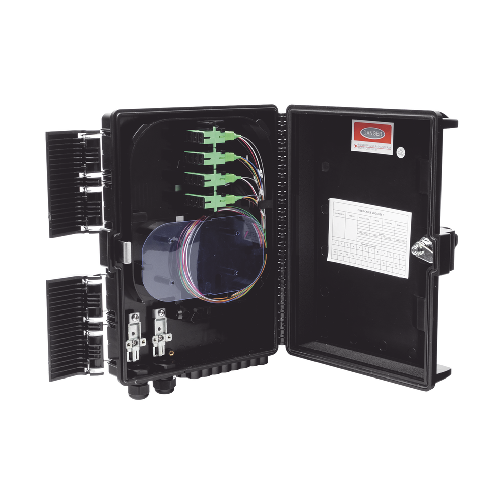 Cierre de Empalme para 24 Fusiones de Fibra ?ptica, Interior/Exterior, con 16 Acopladores SC/APC y Splitter 1x16 SC/APC Incluido, IP65