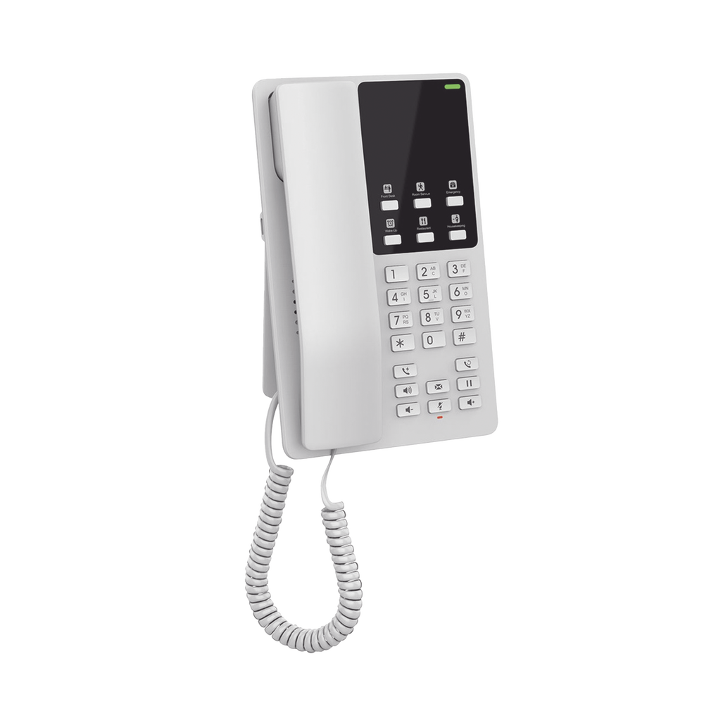 Teléfono IP Hotelero Wi-Fi, 2 líneas SIP con 2 cuentas, codec Opus, IPV4/IPV6, color blanco, con gestión en la nube GDMS - Image 2