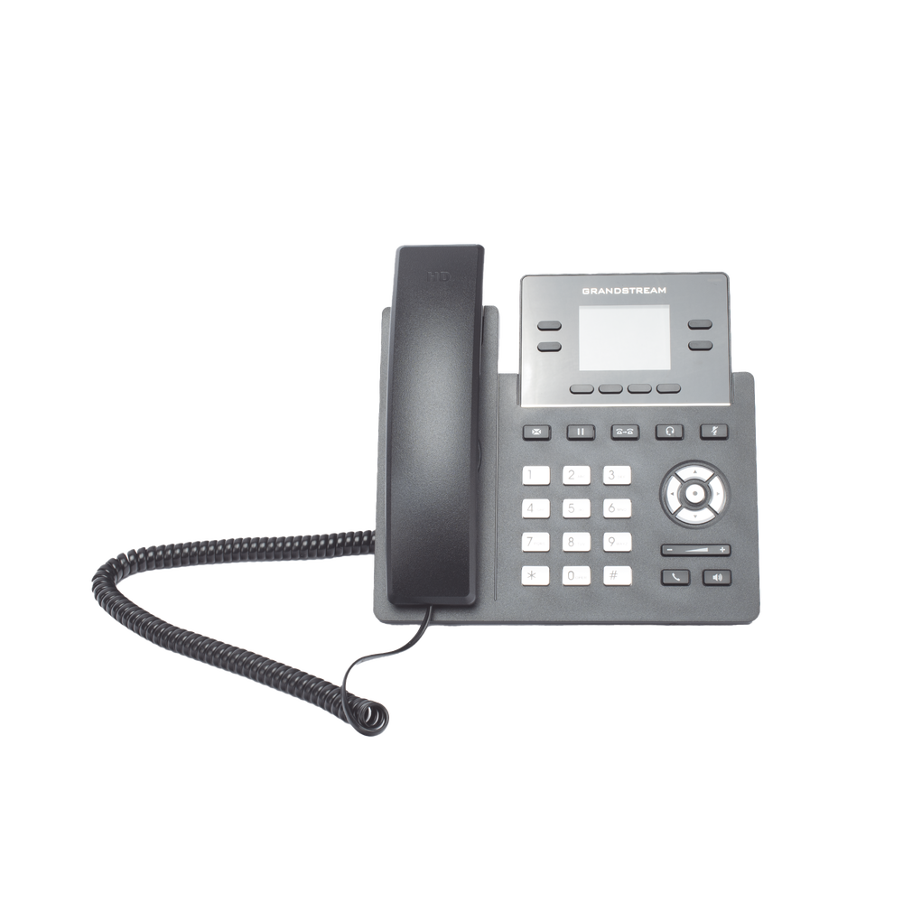 Teléfono IP Grado Operador, 4 líneas SIP con 2 cuentas, puertos Gigabit PoE, pantalla a color 2.4", codec Opus, IPV4/IPV6 con gestión en la nube GDMS