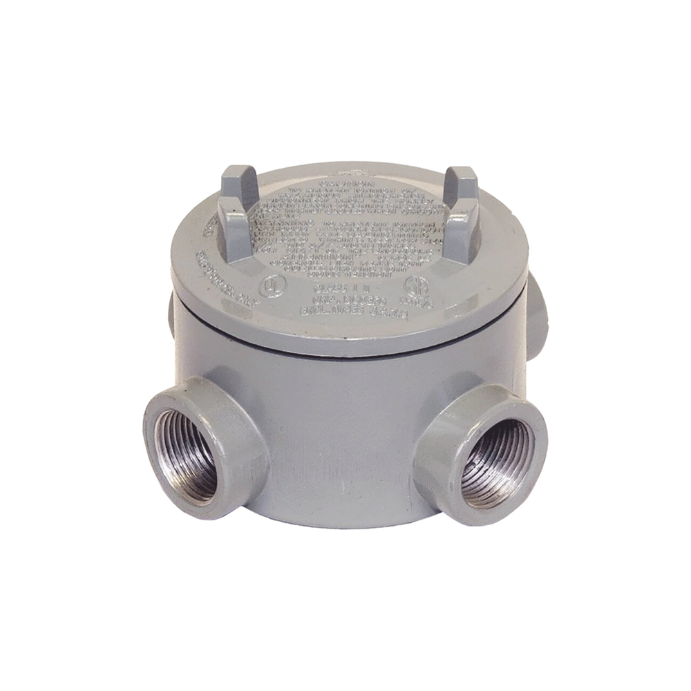 Caja para Áreas Peligrosas con Tapa Tipo GRX de 2" (51 mm) / Con 4 Entradas / Aluminio libre de Cobre.