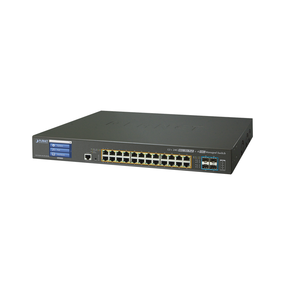 Switch Administrable L3 24 puertos 10/100/1000 Mbps c/Ultra PoE 400 Watts, 4 Puertos 10G SFP+
