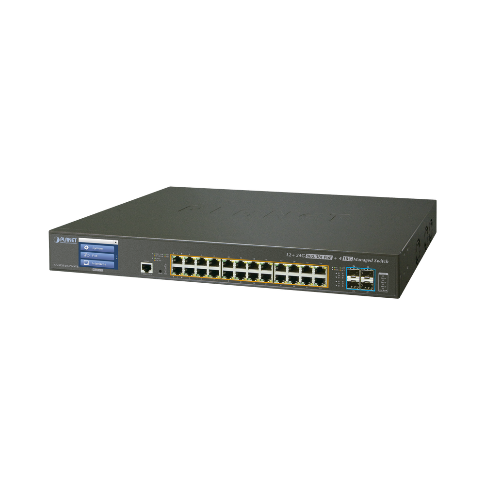 Switch Administrable L2+ 24 puertos gigabit c/ Ultra PoE, 4 puertos 10G SFP, c/Display, (600W)