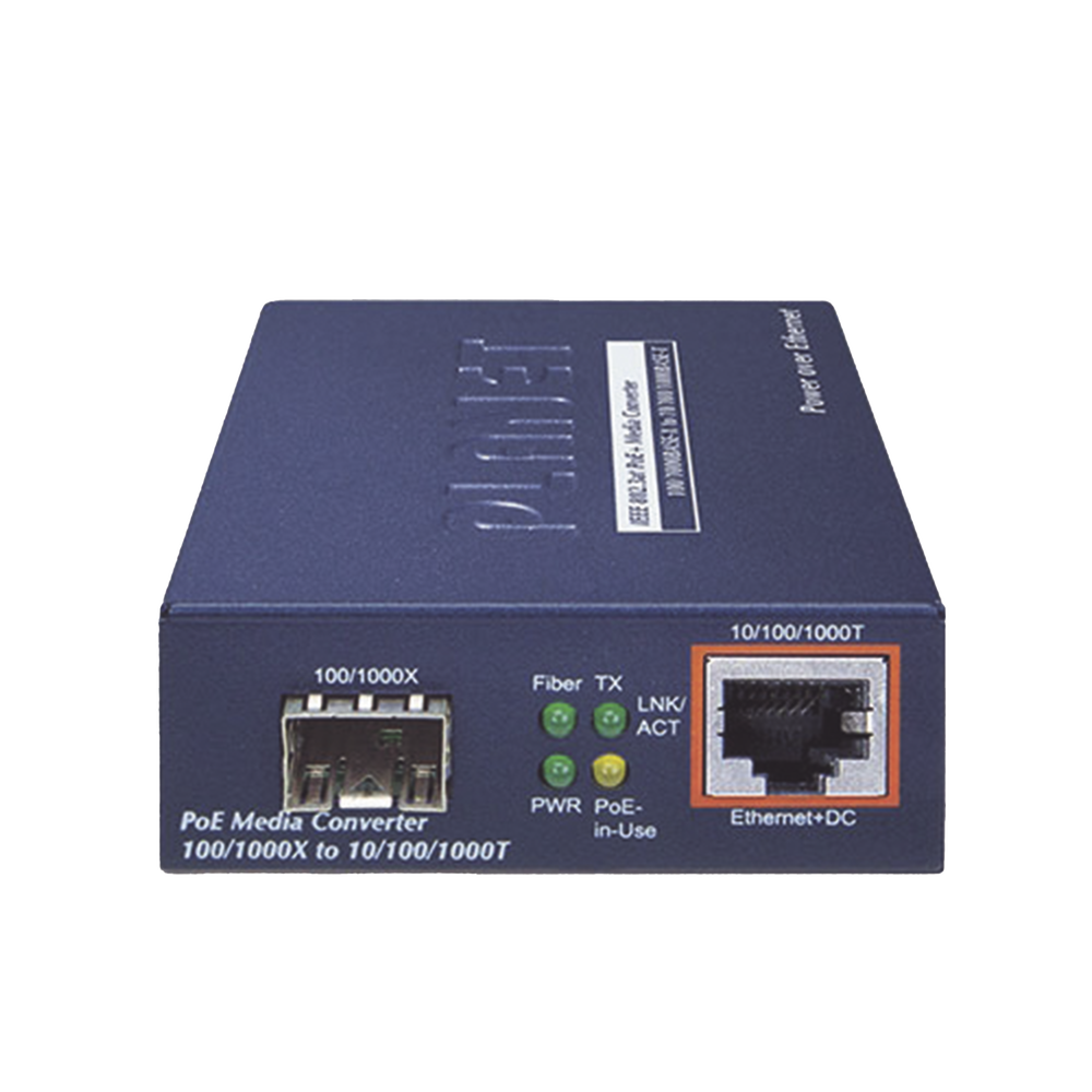Convertidor IEEE802.3af/at PoE 10/100/1000Base-T a 100/1000X SFP - Image 2