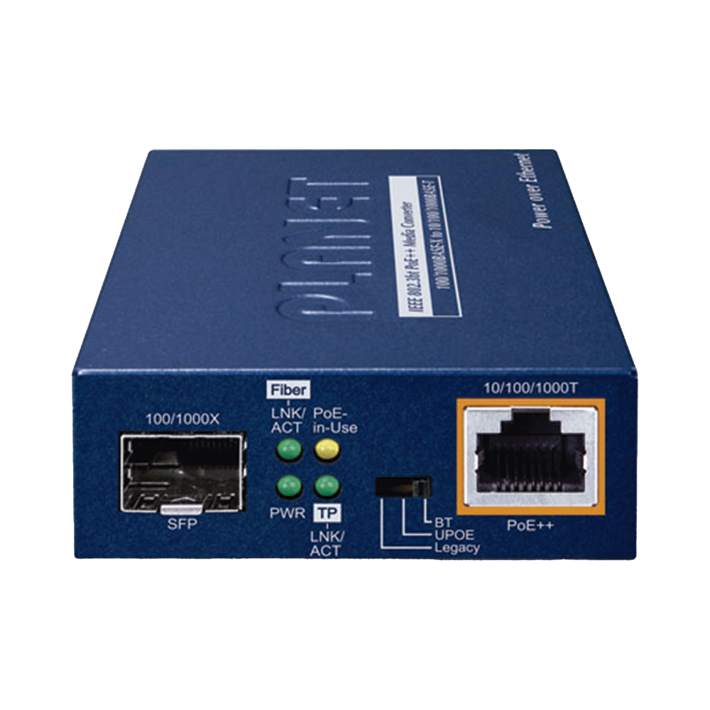 Convertidor de medios PoE++ 100/1000BASE-X SFP a 10/100/1000BASE-T 802.3bt (95 vatios) - Image 3