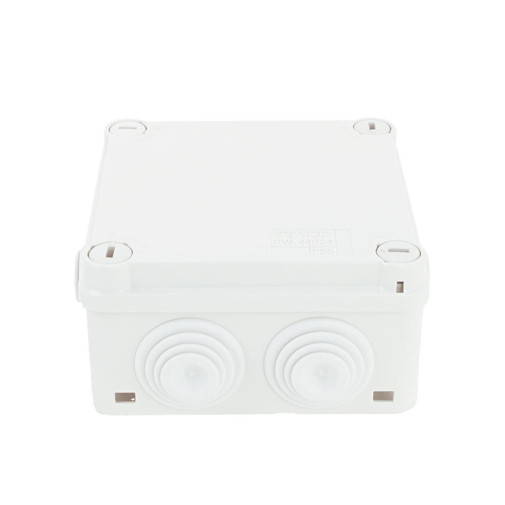 Caja Estanca de PVC Para Derivación y Conexión, 6 Entradas, Tapa con Tornillo de 1/4" de Vuelta, 100x100x50 mm (Área Interna), Uso Exterior IP55, Material que no Propaga el Fuego y Libre de Hálogenos - Image 2