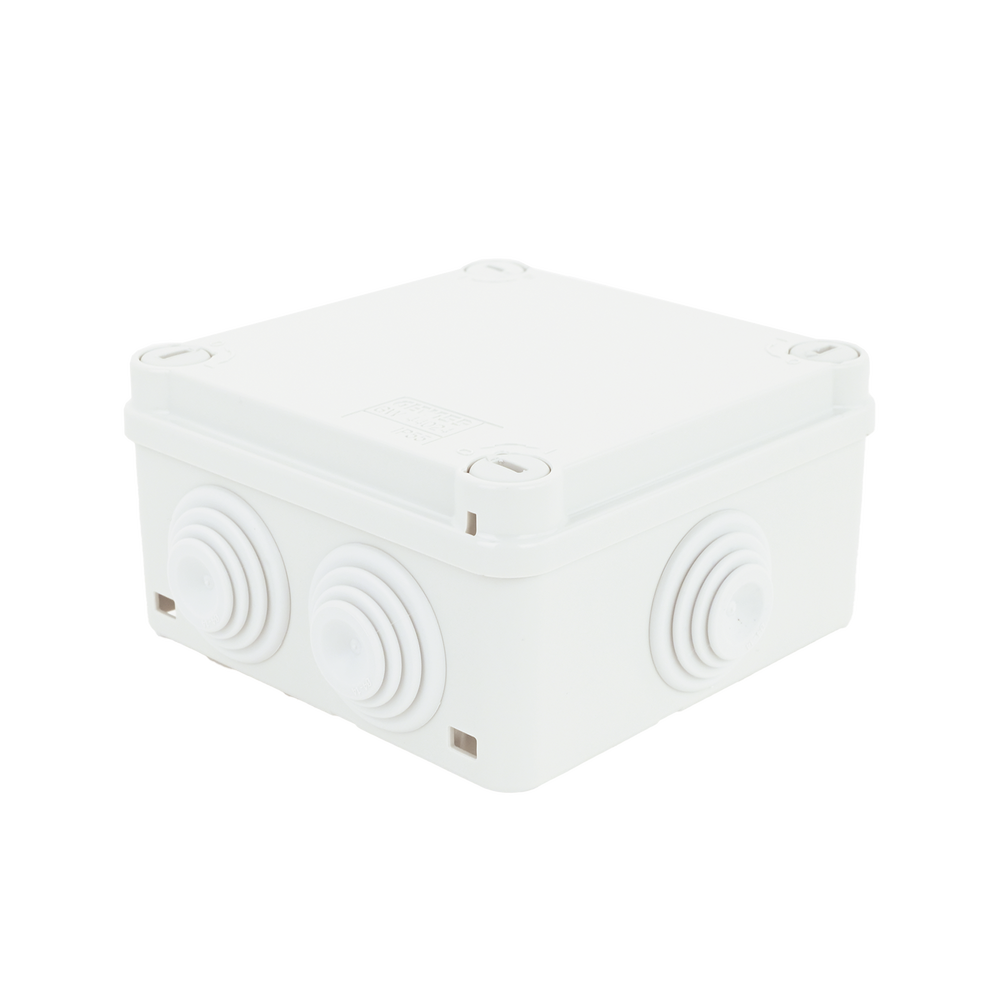 Caja Estanca de PVC Para Derivación y Conexión, 6 Entradas, Tapa con Tornillo de 1/4" de Vuelta, 100x100x50 mm (Área Interna), Uso Exterior IP55, Material que no Propaga el Fuego y Libre de Hálogenos - Image 4