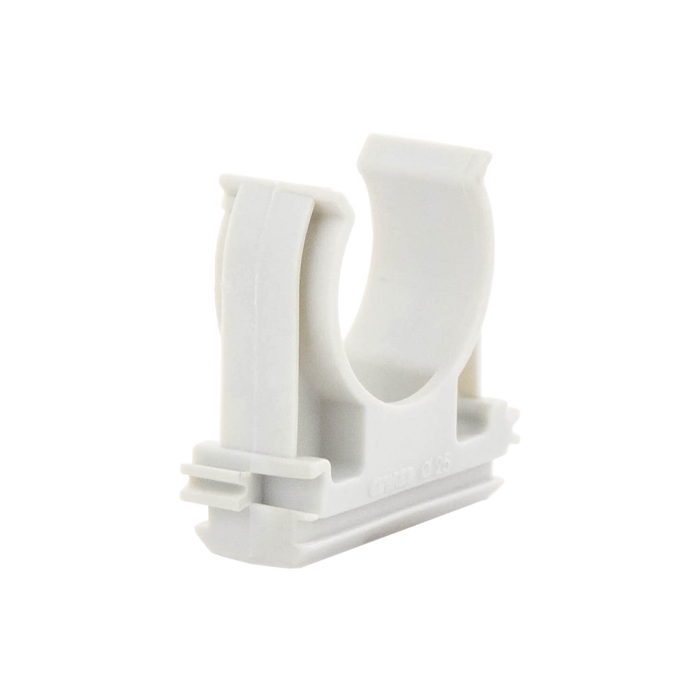 Soporte de presión (Abrazadera), PVC Auto-extinguible, abierto para tubería de 25 mm - Image 4