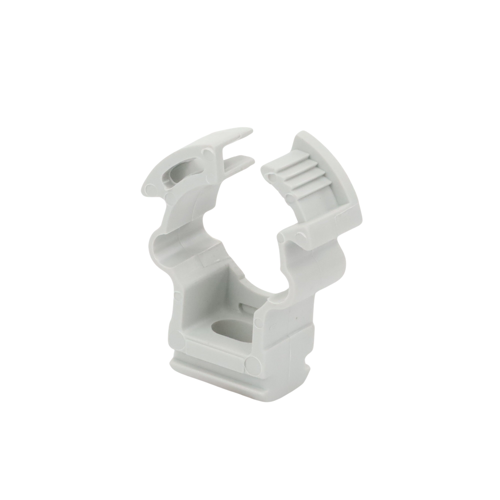 Soporte de collar (Abrazadera), PVC Auto-extinguible, cerrado para tubería de 16 mm