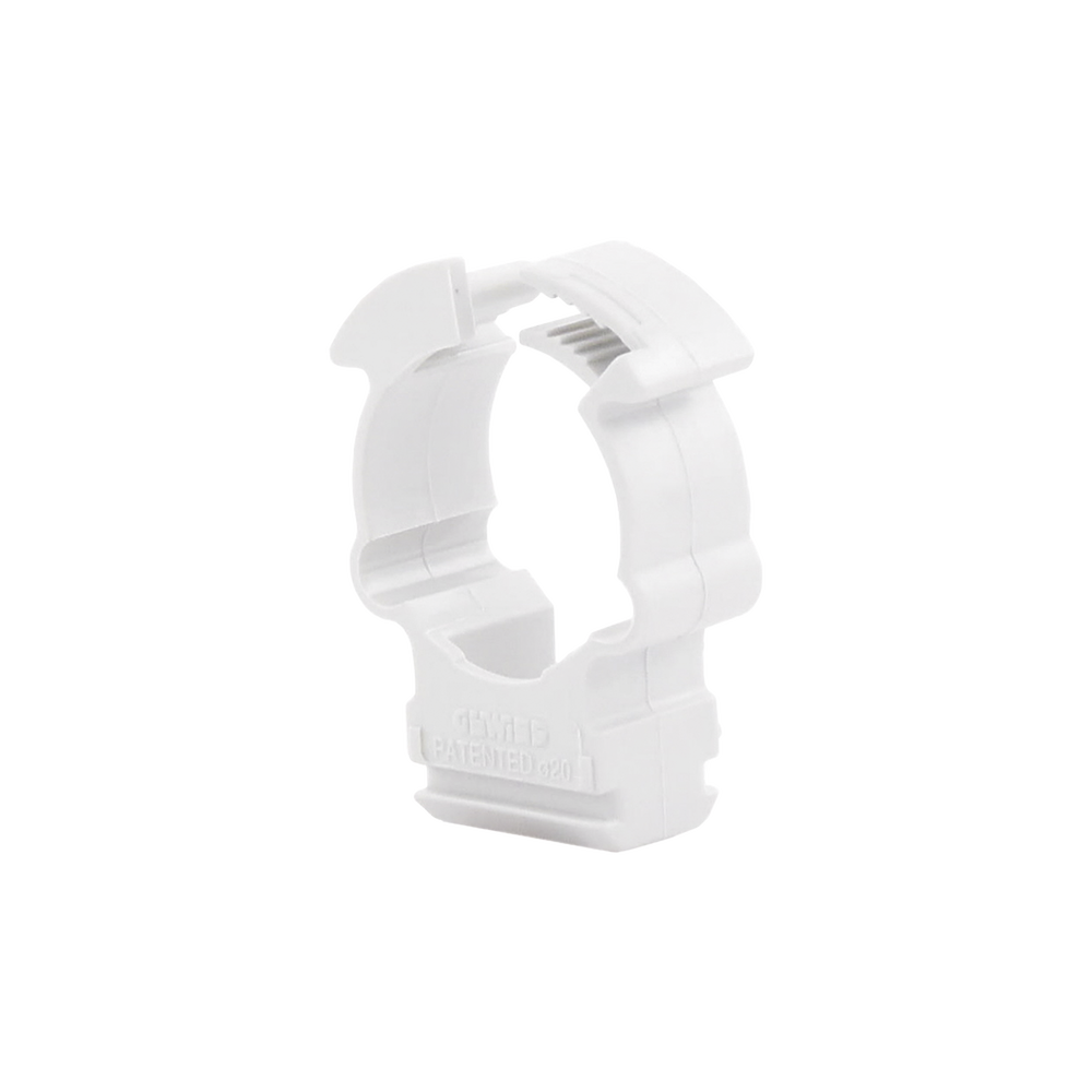 Soporte de collar (Abrazadera), PVC Auto-extinguible, cerrado para tubería de 20 mm - Image 2