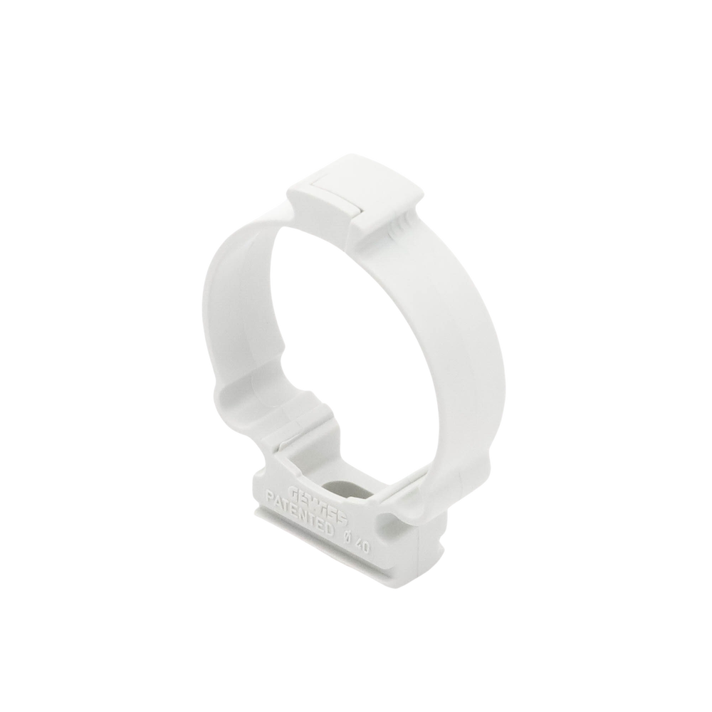 Soporte de collar (Abrazadera), PVC Auto-extinguible, cerrado para tubería de 40 mm - Image 3