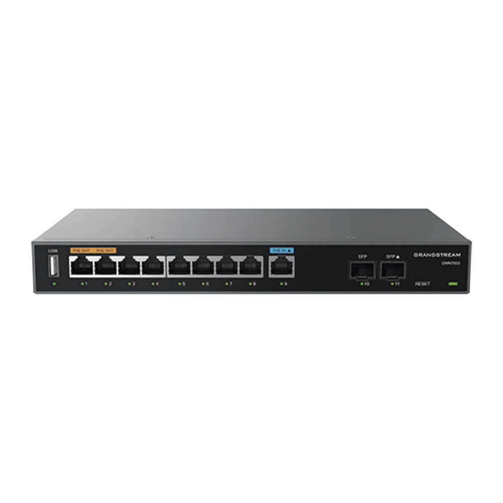Router Gigabit VPN / Balanceador de cargas / 60,000 sesiones NAT / 9 puertos 10/100/1000 Mbps + 2 puertos SFP (WAN/LAN) / 1 puerto entrada PoE(af/at) / 2 puertos salida PoE (af/at) / Compatible con GWN Cloud. - Image 2