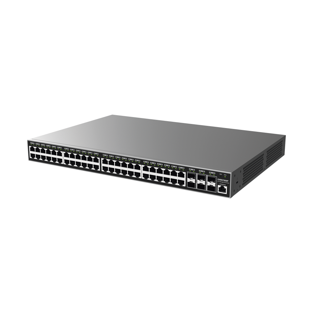 Switch Gigabit PoE+ Administrable / 48 puertos 10/100/1000 Mbps + 6 Puertos SFP+ / Hasta 400W / Compatible con GWN Cloud. - Image 4