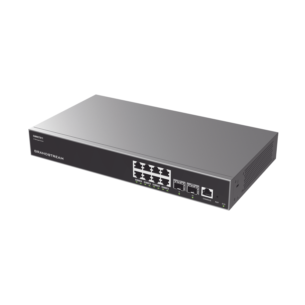 Switch Capa 3 Administrable / 8 puertos 10/100/1000 Mbps + 2 Puertos SFP+ 10 Gigabit / Compatible con GWN Cloud. - Image 2