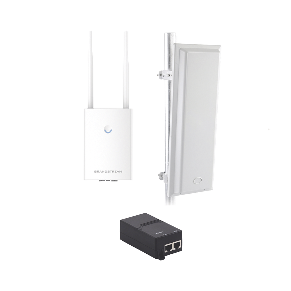 Kit de radio GWN7605LR con antena TXS25619DP, para amplia cobertura de WiFi en 90º, frecuencia (2.4 a 2.5 GHz) y (5.1 a 6.5 GHz), 1.27 Gbps y administración desde la nube gratuita