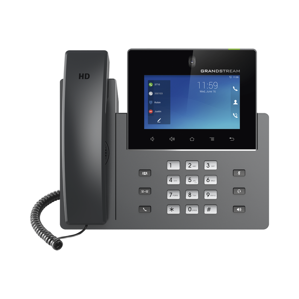 Videoteléfono IP GXV3450 para Android / Pantalla Táctil Capacitiva de 5 Pulgadas 1280 x 720 / Cámara CMOS de 2 Megapíxeles / Wi-Fi 5 y Bluetooth 5.0 / 16 Líneas SIP / PoE/PoE+ / Android 11 / Videoconferencia HD 720p