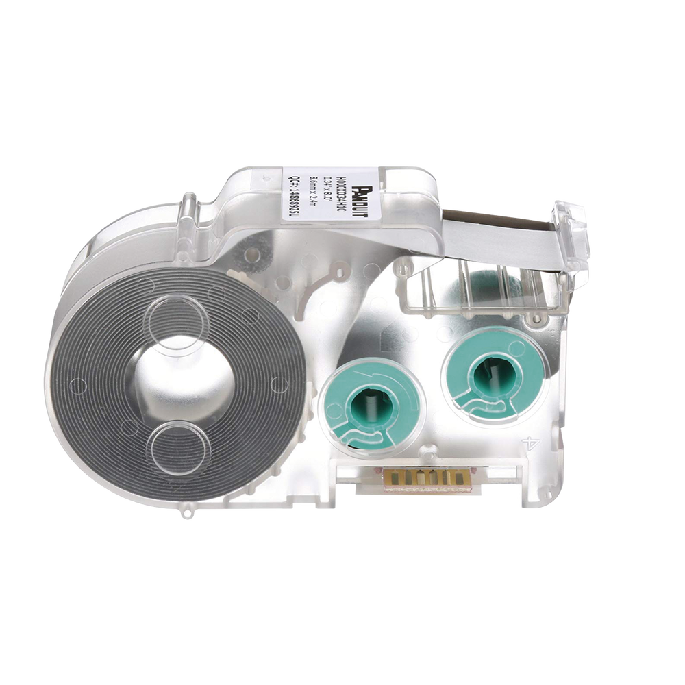 Casete de Etiquetas de Poliolefina de Cinta Continua, Tubo Termocontr?ctil, 8.6 mm de Ancho, 2.4 Metros (7.87 Pies) de Largo, Para Cables de 1.5 a 4.8 mm (18-12 AWG) de Di?metro, Color Blanco