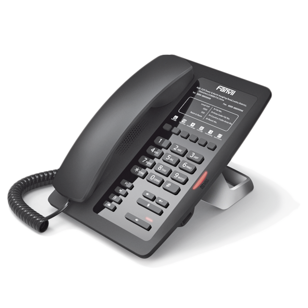 Teléfono IP para Hotelería, profesional con 6 teclas programables para servicio rápido (Hotline), plantilla personalizable con PoE