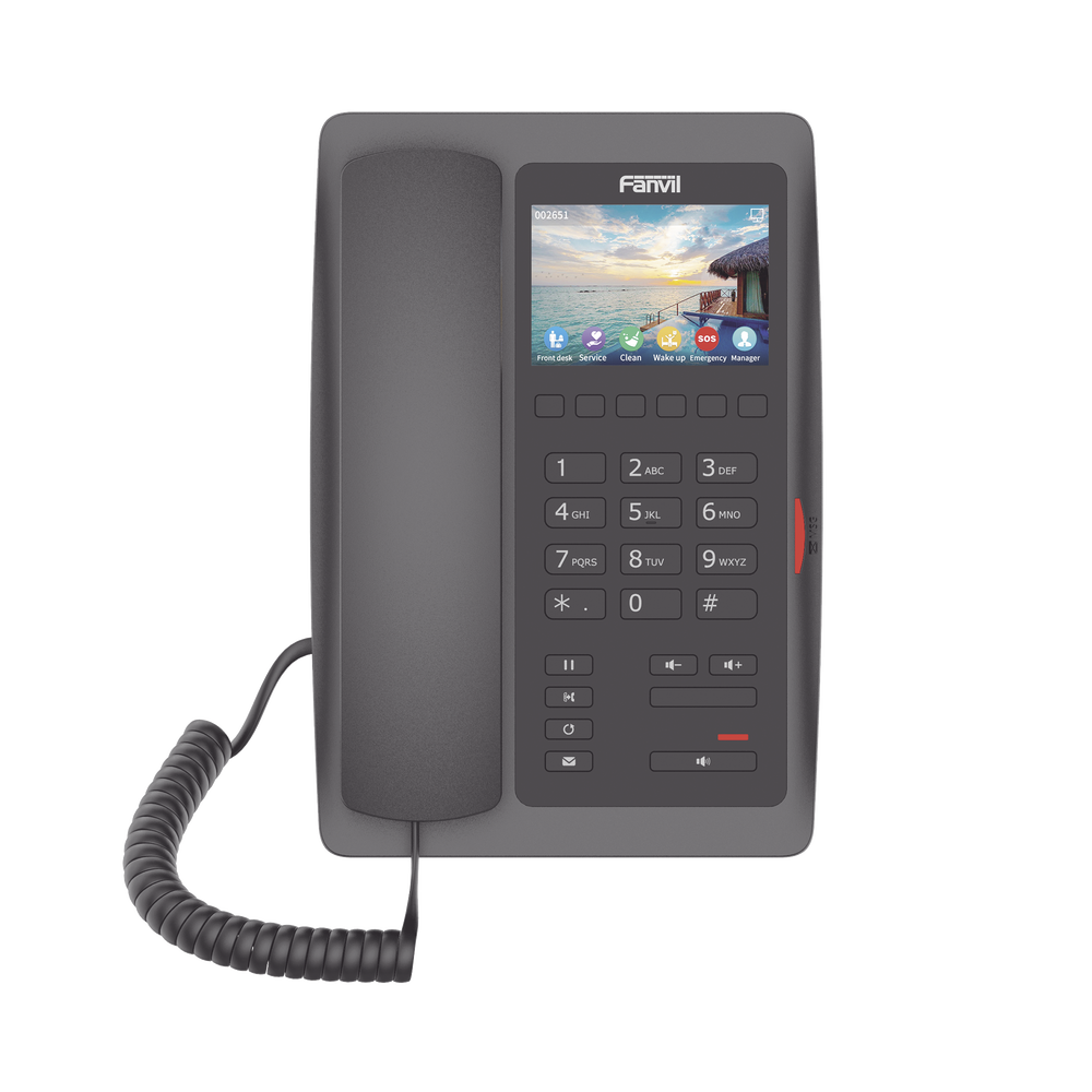(H5W Color Negro)Teléfono IP WiFi para Hotelería, profesional de gama alta con pantalla LCD de 3.5 pulgadas a color, 6 teclas programables para servicio rápido (Hotline) PoE