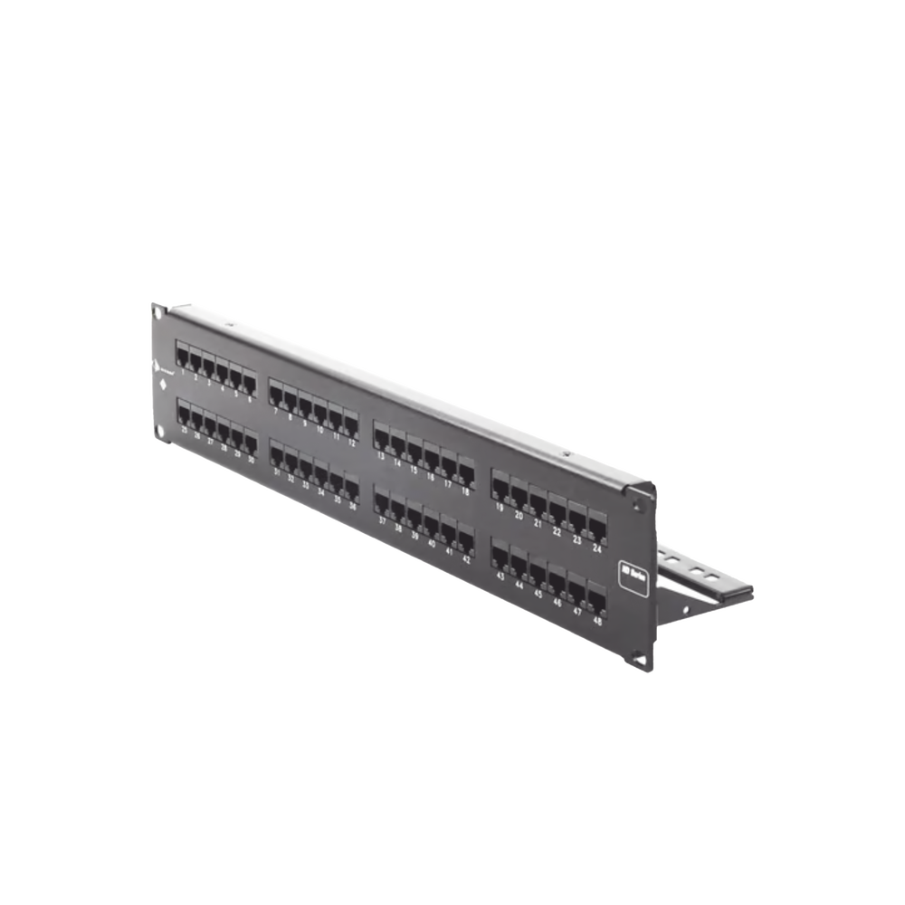 Patch Panel UTP HD6 Categoría 6, de 48 puertos, Angulado para alta densidad de puertos, 2UR - Image 2
