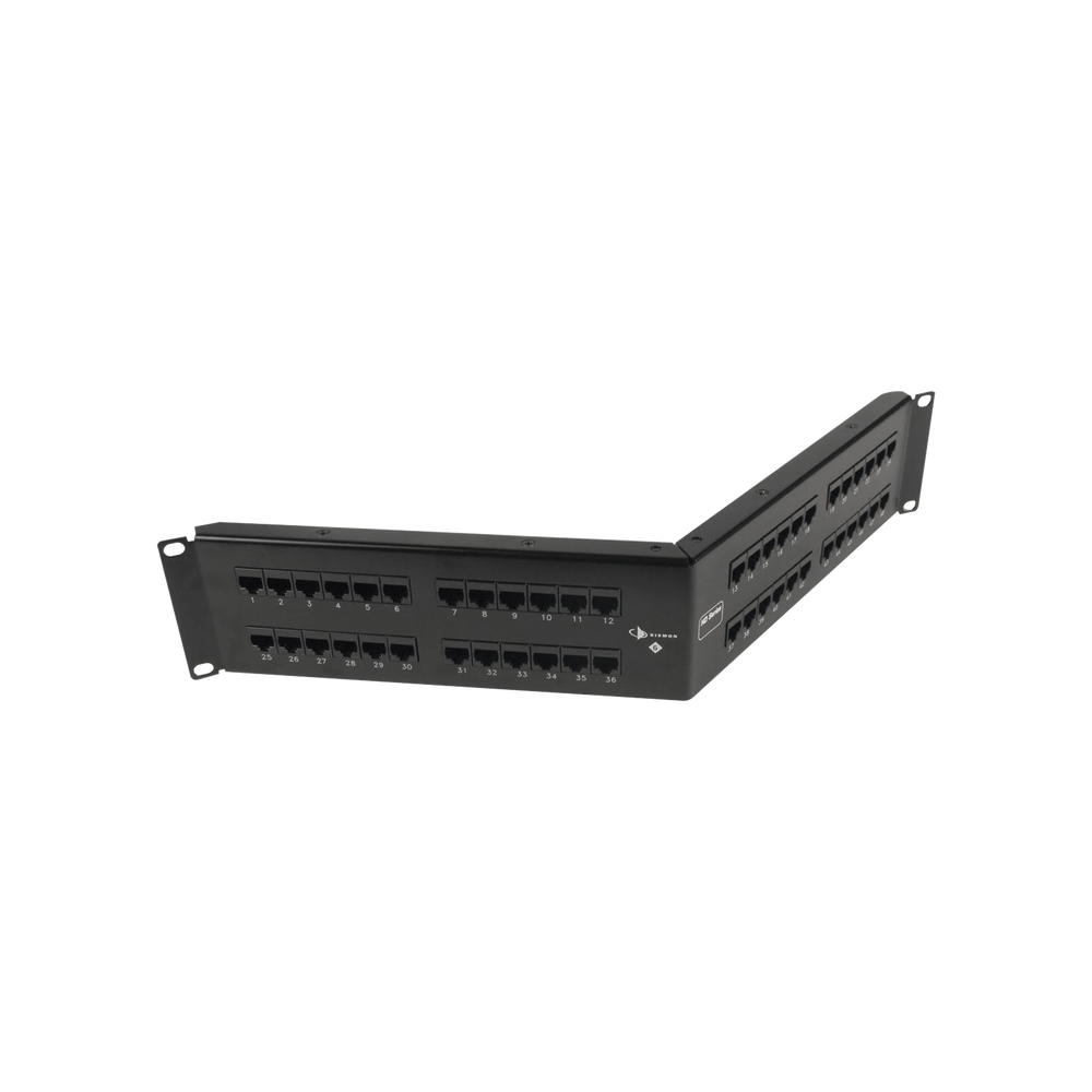 Patch Panel UTP HD6 Categoría 6, de 48 puertos, Angulado para alta densidad de puertos, 2UR