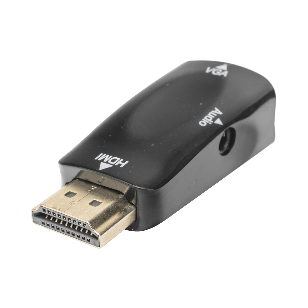 Adaptador (Convertidor) HDMI a VGA / HDMI Macho a VGA Hembra / Resolución 1920x1080 @ 60Hz / Adaptador de Audio de 3.5 mm / Chapado en Níquel
