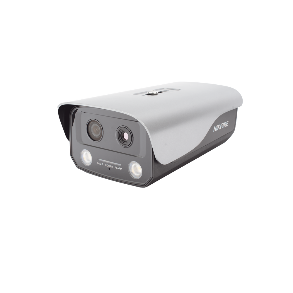 (HikFire) Cámara IP de Detección Térmica de Incendios / Detección de Llamas y Temperaturas Anormales / 4 Megapíxel (Lente Óptico) + 1 Megapíxel (Lente Térmico) / Compatible con Hik-Connect