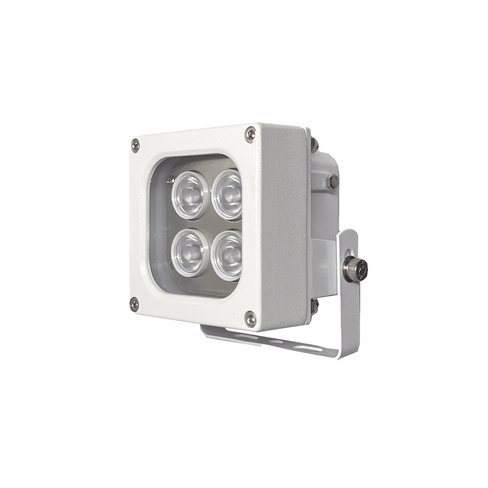 Iluminador LED de Alta Potencia | Luz Blanca | 10 Metros de Iluminación | Cobertura 120° | IP66 | Bajo Consumo de Energía | Fotocélula Incorporada | Soporte en “U” | Carcasa de Aluminio | Alta Transmitancia de Luz. | C