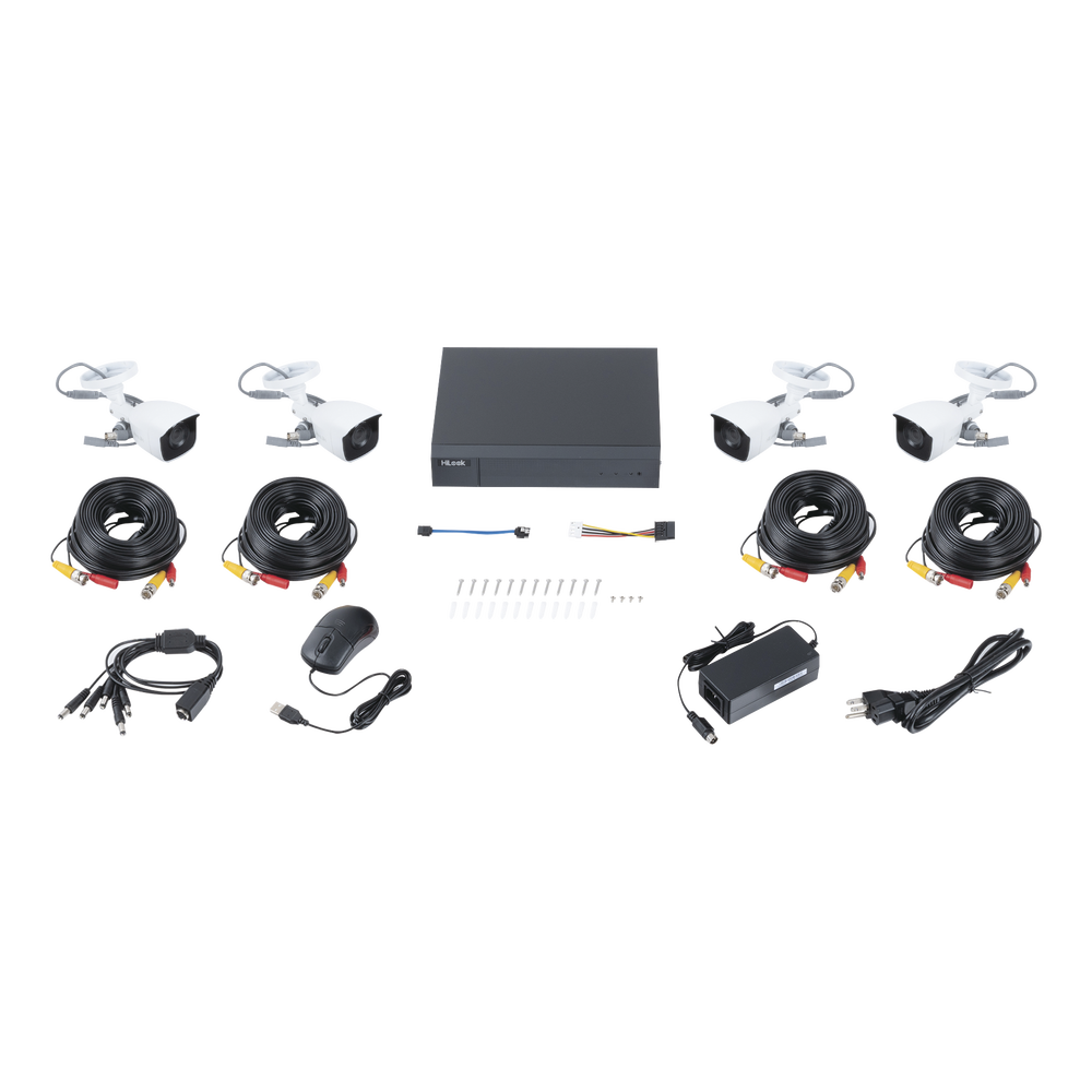 KIT TurboHD 1080p / DVR 4 canales / 4 Cámaras Bala de Metal / H.265+ / 1 Fuente de Poder Profesional / Accesorios de Instalación - Image 2