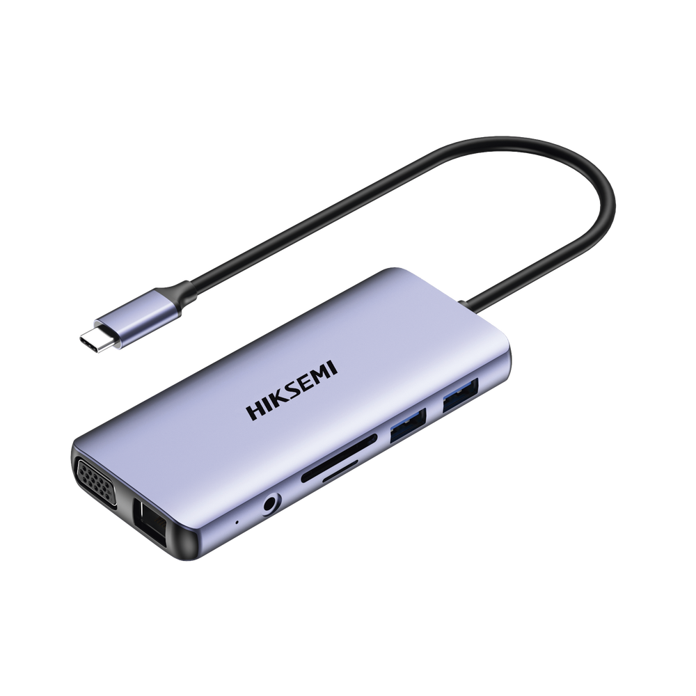 Hub (Adaptador) USB - C / 11 en 1 / 1 Salida HDMI (4K) / 2 Salida USB 2.0 / 2 Salidas USB 3.0 / 1 Salida VGA / 1 Salida SD (Memoria SD) / 1 Salida TF (Micro SD) / 1 Salida de Audio (8 - 48 KHz) / 1 Salida RJ45 / 1 Entrada USB - C (Carga Rapida) - Image 3