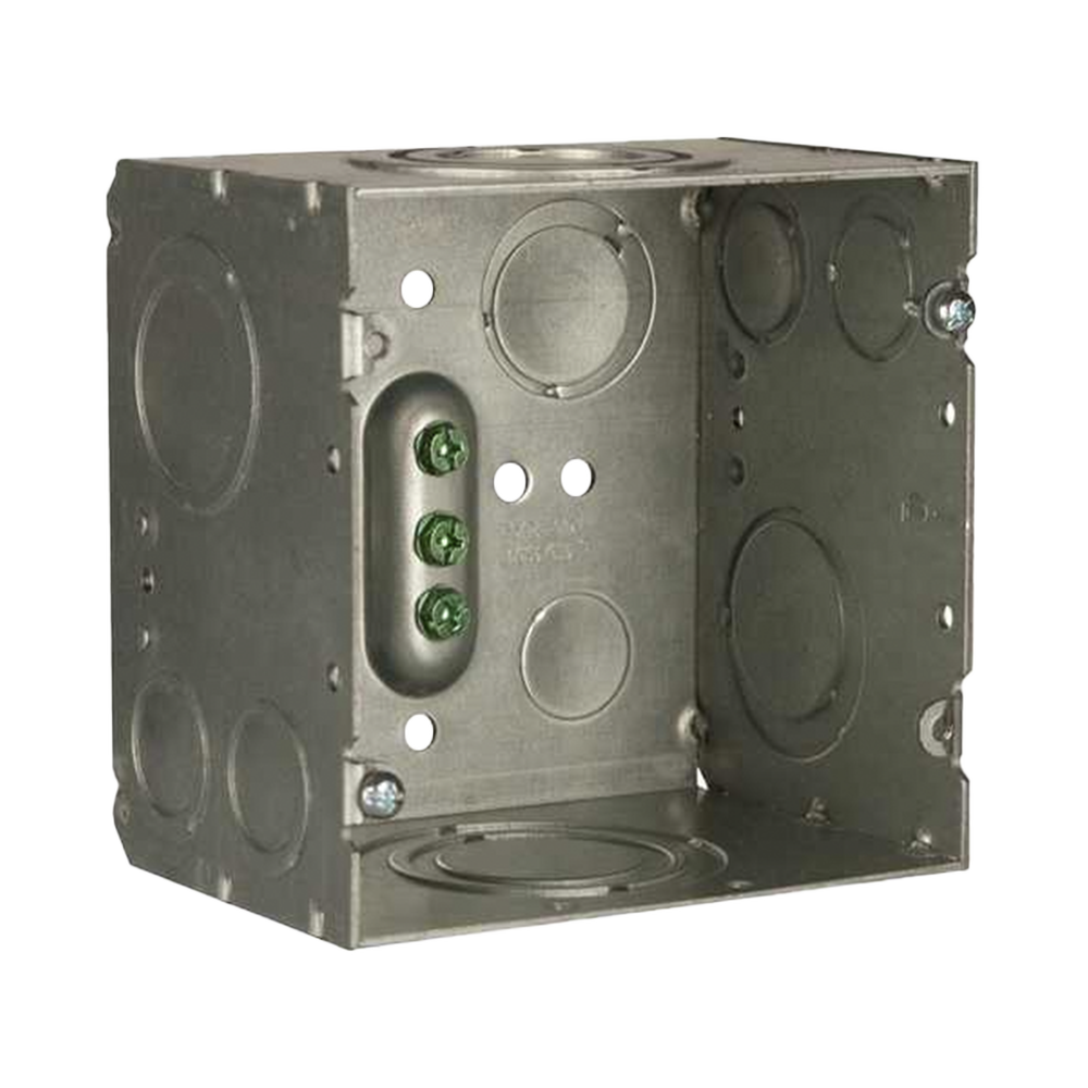 Caja Cuadrada 4- 11/16" x 4 11/16"/ Profundidad de 3-1/4"/ 2 Entradas  1", 1 1/4", 1 1/2", 2", 2 Entradas 1"-1 1/4", 2 Entradas 3/4 "- 1", 4 Entradas 1/2" - 3/4", 2 Entradas 1/2".