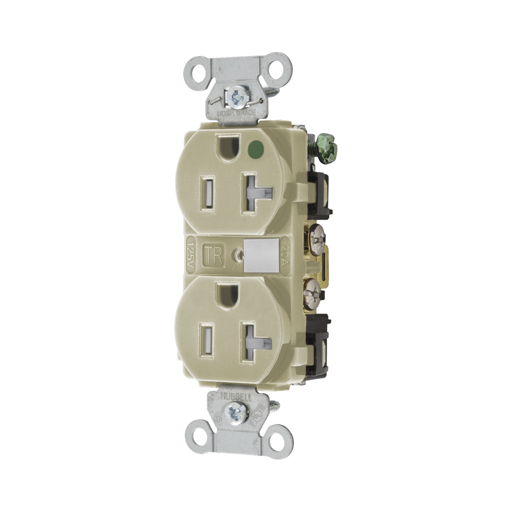 Contacto Duplex de 20 A 250 V CA/ Nema 6-20R / Grado Hospitalario / Color Marfil.