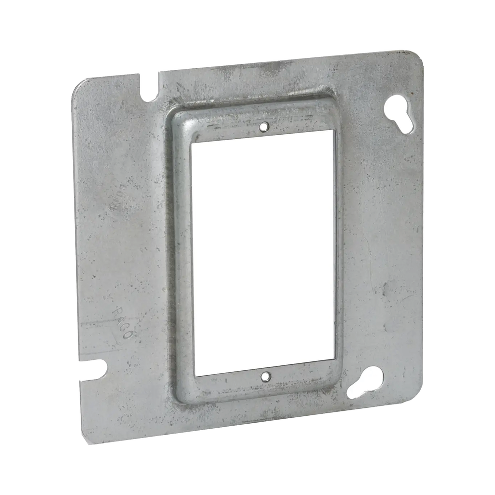 Sobretapa Cuadrada Galvanizada de 4 11-16", realce de 1/2".