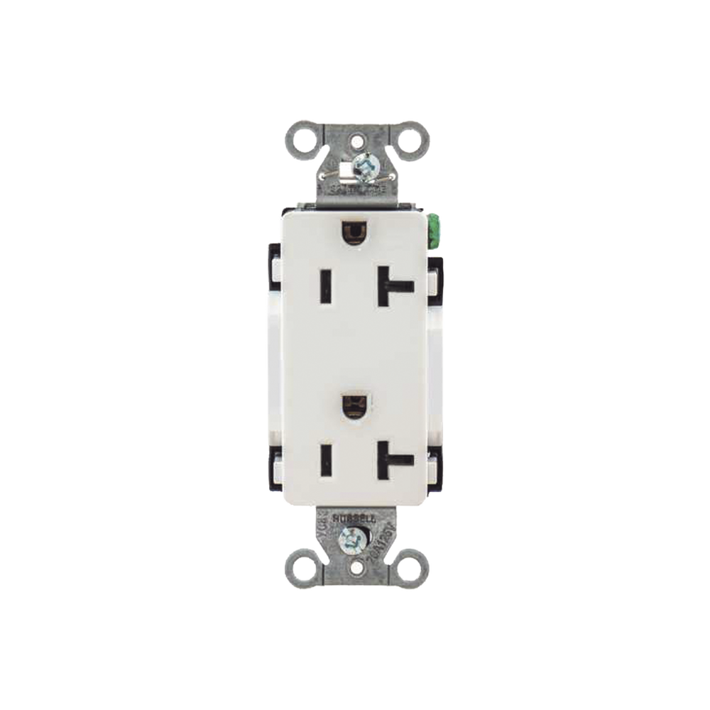 Contacto Duplex Decorador 20 A 125V / 2 Polos 3 Hilos/ Nema 5-20 R / Color Blanco.