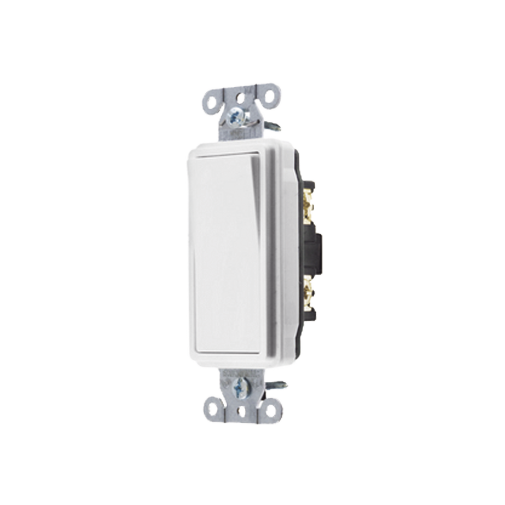 Interruptor Decorador de 20 A 120-277 V CA/ Unipolar / Cableado Lateral y Posterior / Color Blanco.