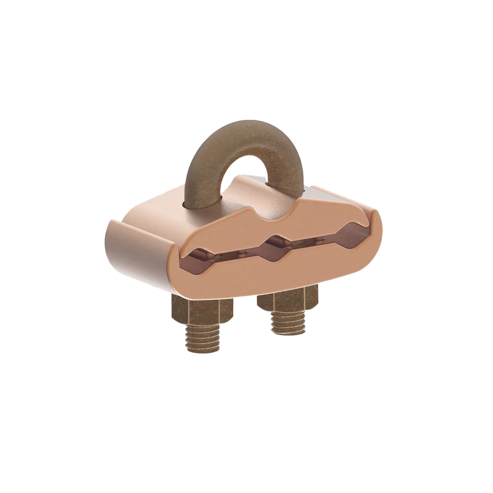 Conector Mecánico para 3 Cables para Calibre 4 AWG - 2/0 AWG a Tubería de 3/8" o Varilla 5/8" - 3/4" Perno 3/8".