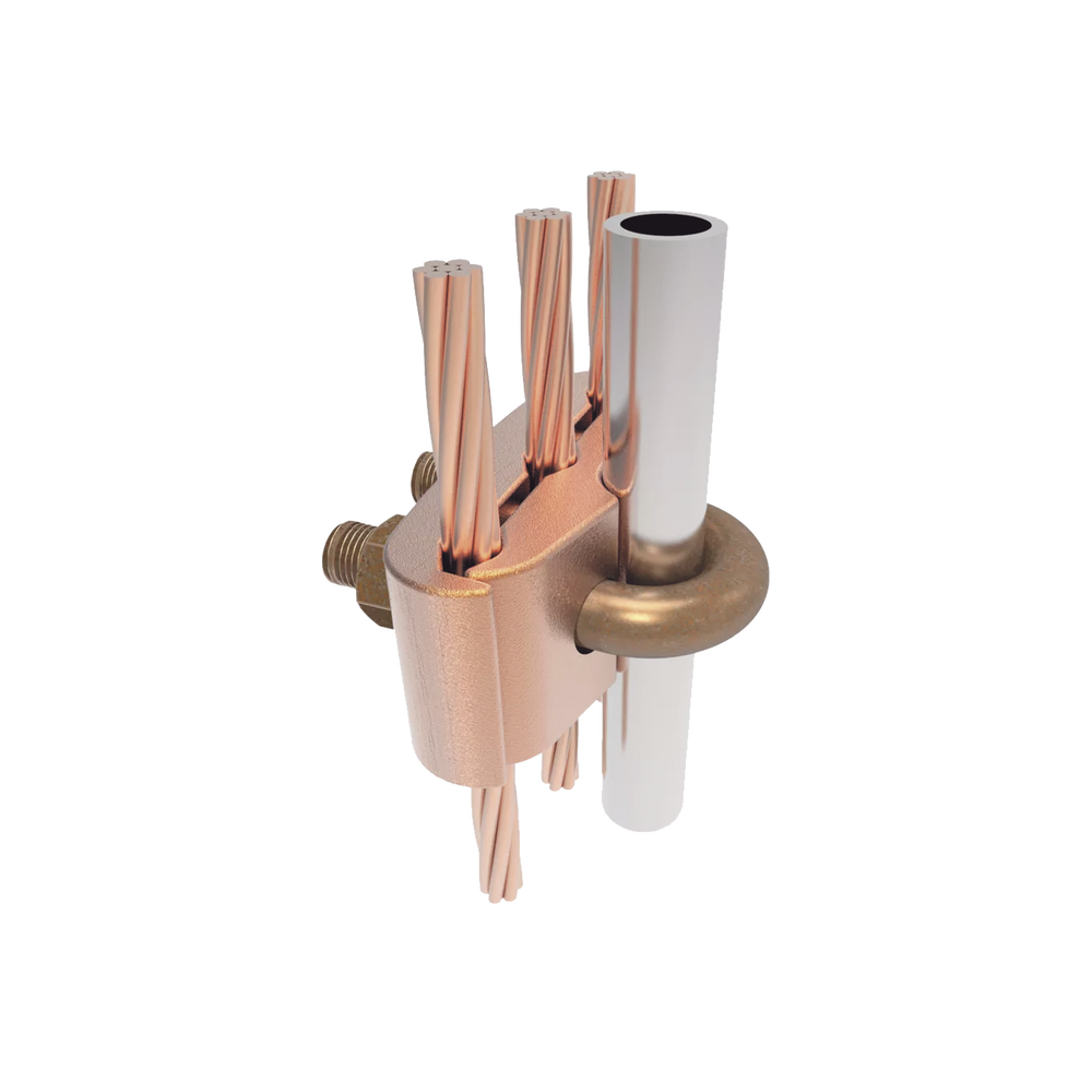 Conector Mecánico para 3 Cables para Calibre 2/0 AWG - 250 KCMIL a Tubería de 3/8" o Varilla 5/8" - 3/4". - Image 3