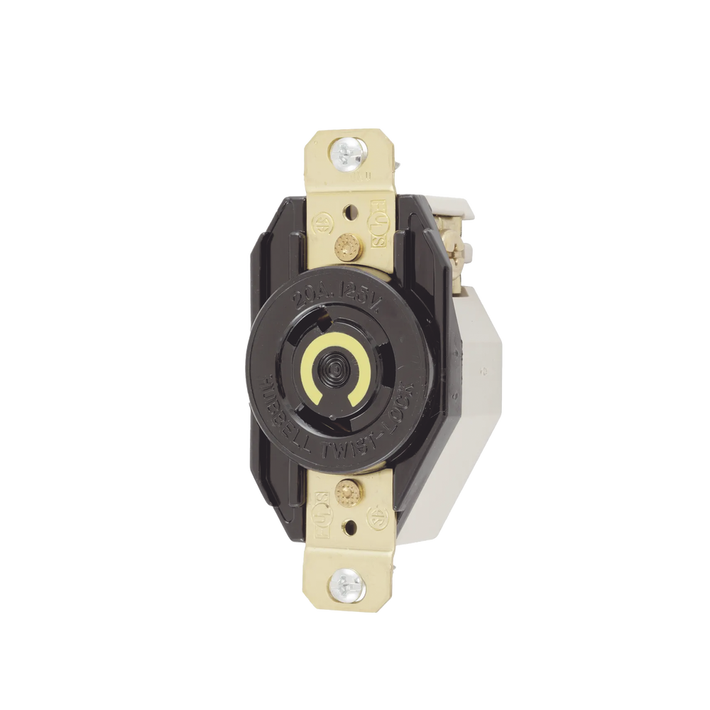 Recept?culo de Media Vuelta Industrial para Empotrar de 20 A 125 V CA 2 Polos 3 Hilos (NEMA L5-20R)