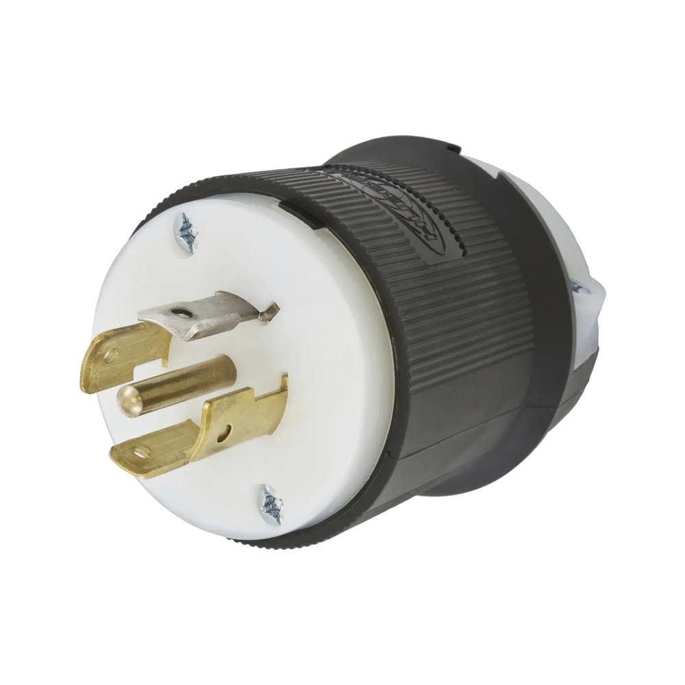 Clavija Industrial con Bloqueo de Media Vuelta / 20 A 120/208 V CA / 4 Polos 5 Hilos / Color Blanco y Negro / Nema L21-20P/ Grado Industrial