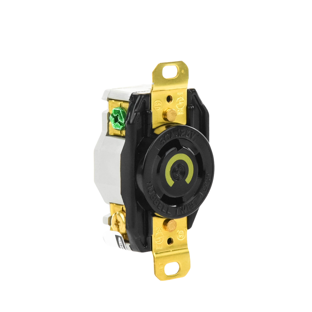Recept?culo de Media Vuelta Industrial 30 A 125 V CA 2 Polos 3 Hilos (Nema L5-30R) Color Negro - Image 2