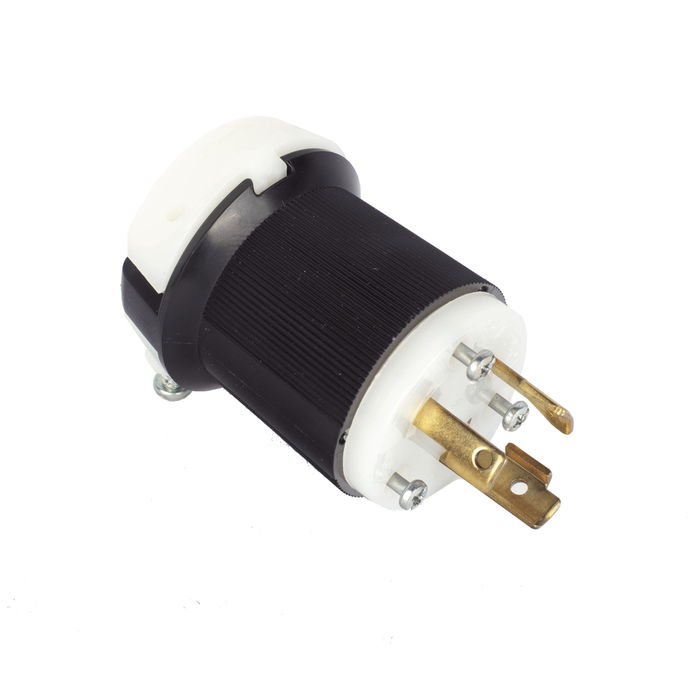 Clavija Industrial con Bloqueo de Media Vuelta / 30 A 250 V CA / 2 Polos 3 Hilos / Color Blanco y Negro / Nema L6-30P. - Image 2