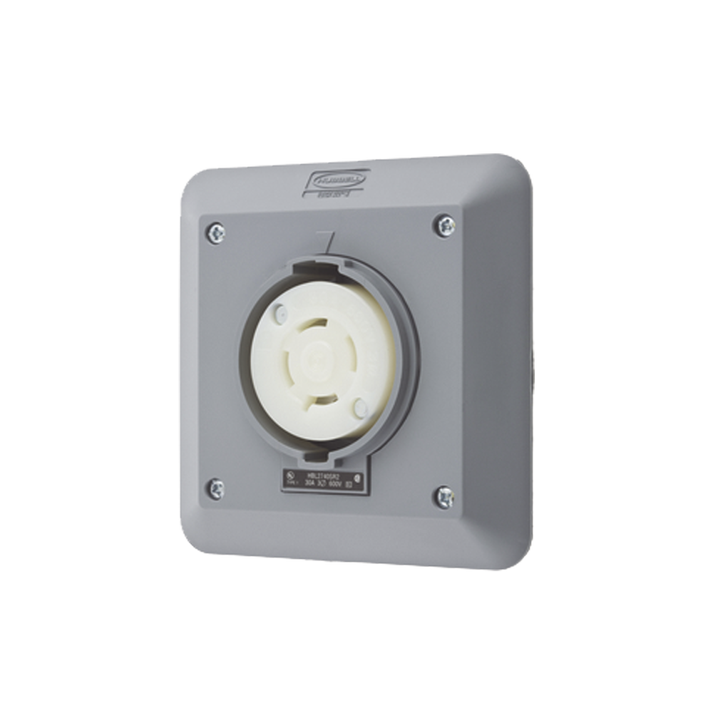 Receptáculo con Bloqueo de Media Vuelta Industrial 30 A 600 V CA / 3 Polos 4 Hilos / Nema L17-30R.