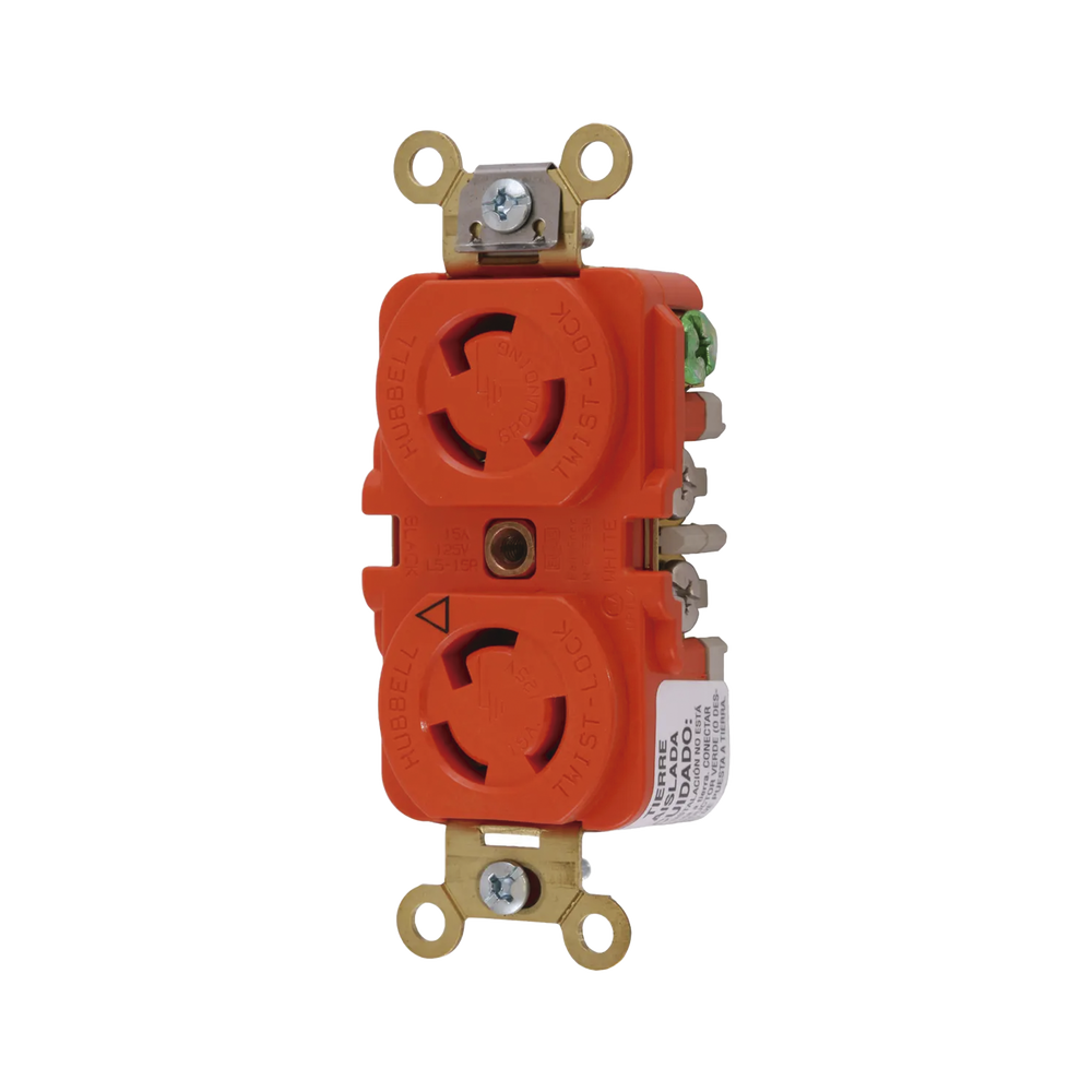 Recept?culo Duplex de Media Vuelta / 15 A 125 V CA / 2 Polos 3 Hilos / Nema L5-15R