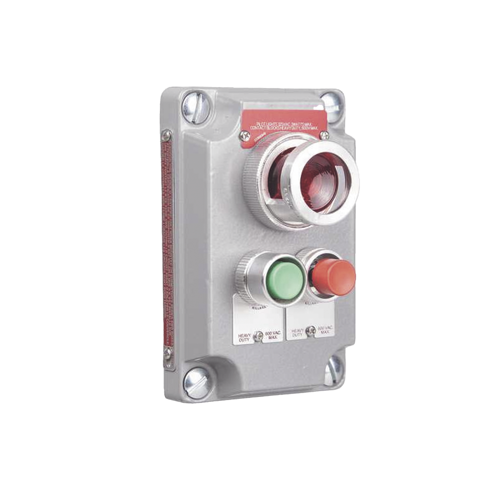 Cubierta para Estaci?n de Control con 2 Botones Pulsadores Rojo-Verde y Luz Piloto Roja / Uso en ?reas Clasificadas