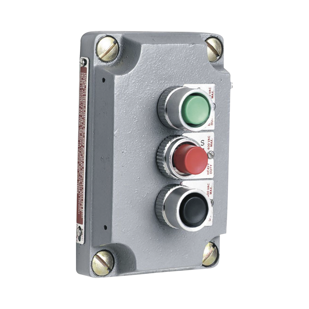 Cubierta para Estaci?n de Control con Tres Botones Pulsadores Rojo-Verde-Negro. / Uso en ?reas Clasificadas.