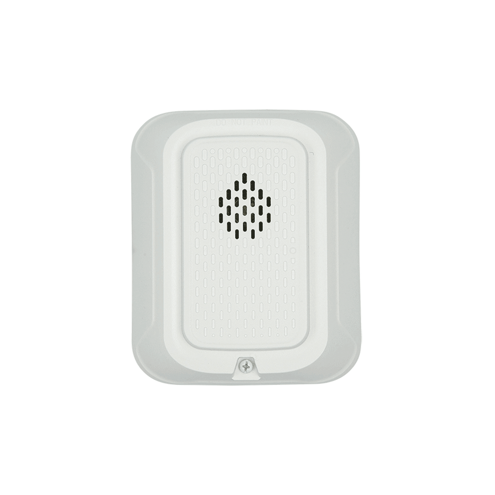 Sirena para Montaje en Pared, 12 a 24 Vcc, Color Blanco, Nuevo Diseño Moderno y Elegante y Menor Consumo de Corriente