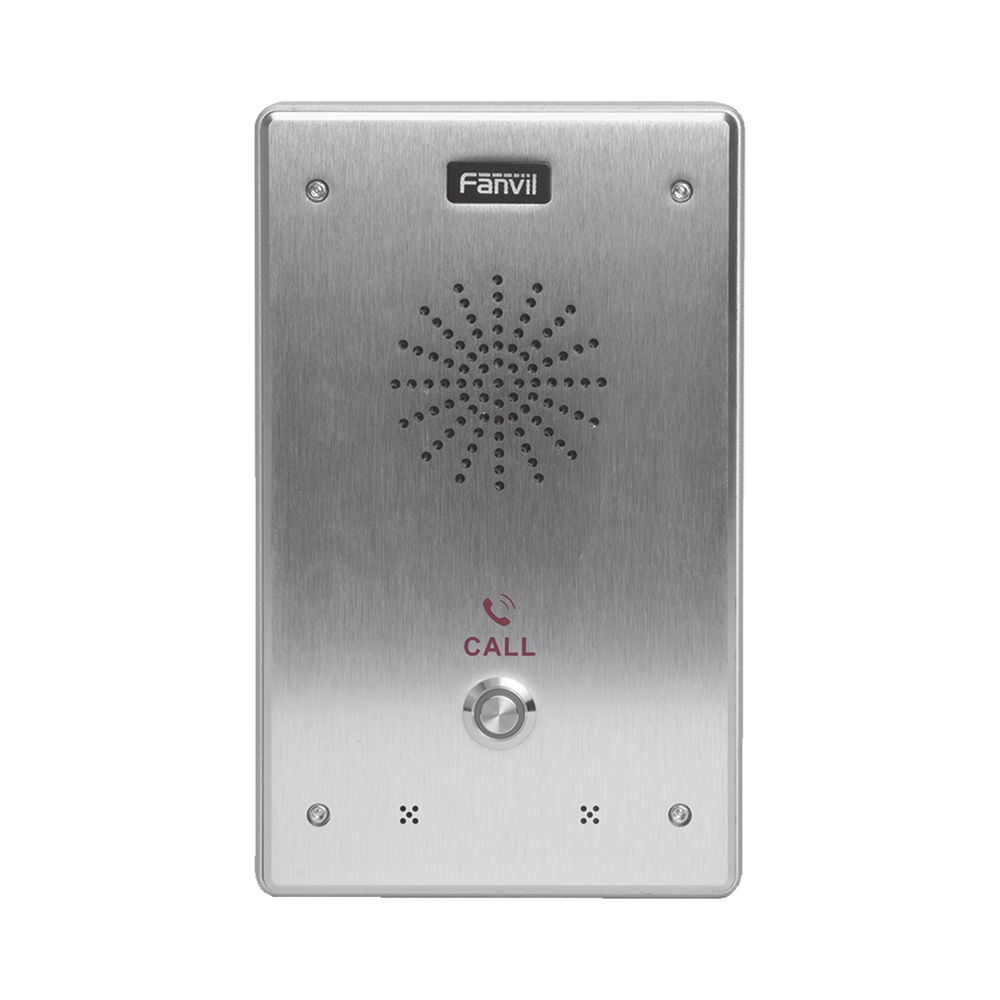 Intercomunicador IP, 2 líneas SIP, 2 relevadores con botón para llamada, anti-vandálico, IP65 e IK10, PoE