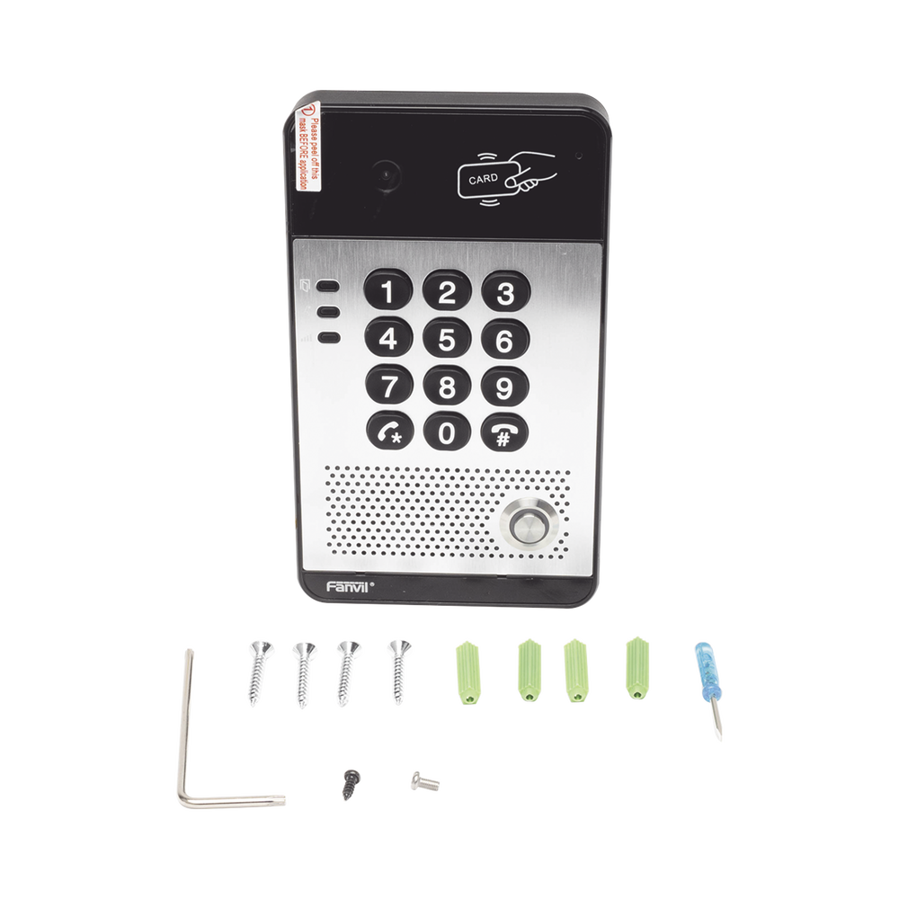 Vídeo Portero IP con 2 líneas SIP, cámara HD, relevador integrado, teclado numérico y lectora de tarjetas RFID para control de acceso, PoE - Image 6