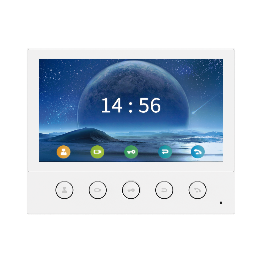 Monitor IP/SIP para interior, Wi-Fi, pantalla táctil de 7", audio de 2 vías, PoE, 8 interfaces de entrada de alarma. - Image 2