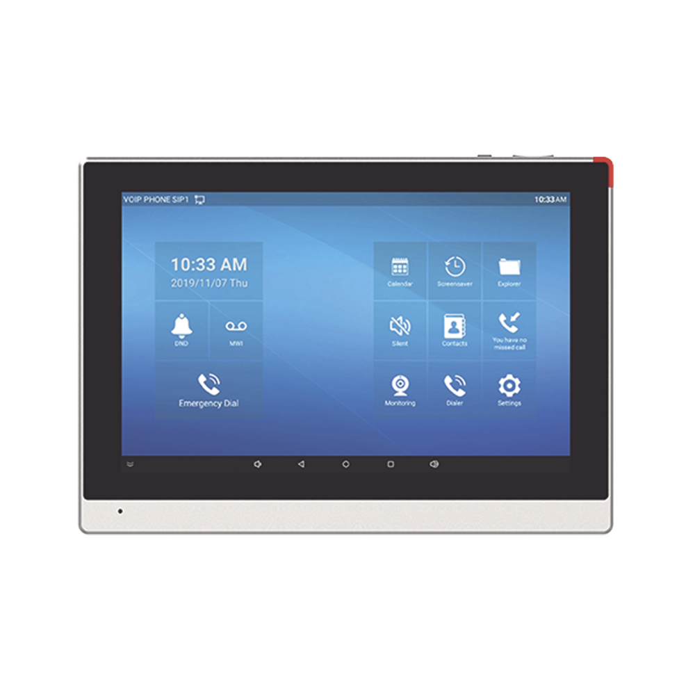 Monitor IP/SIP para interior con Android, Wi-Fi, pantalla táctil de 10.1", audio de 2 vías, PoE, 8 interfaces de entrada de alarma. - Image 2